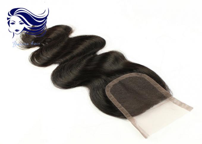 Fermeture suisse blanchie de dessus de dentelle/noir naturel de fermetures dentelle de cheveux