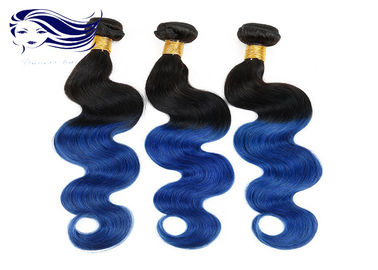 Chine Paquets bleus d'armure de cheveux de Péruviens des cheveux 100 de couleur d'Ombre de vague de corps fournisseur