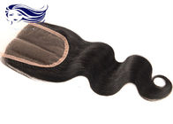 Cheveux moyens de fermetures de dessus de dentelle de partie, cheveux brésiliens de Remy de fermeture