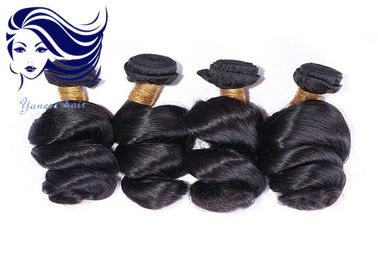 Cheveux des prolongements 100 brésiliens onduleux de cheveux de Vierge vrais pour les cheveux fins fournisseur