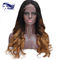 Couleur brésilienne d'Ombre de cheveux de perruques de dentelle de Vierge non-traitée pleine fournisseur