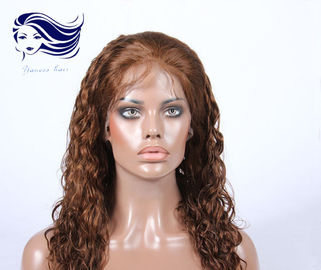 Chine Les pleines perruques de dentelle de vrais cheveux naturels brun clair avec 7A évaluent usine
