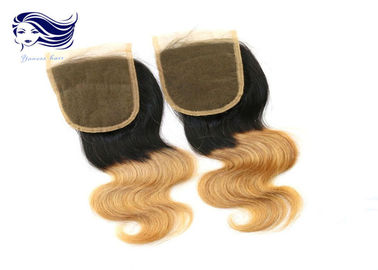 Chine Fermeture brésilienne de dentelle de cheveux de couleur d&#039;Ombre, cheveux de fermeture de dentelle d&#039;armure  usine