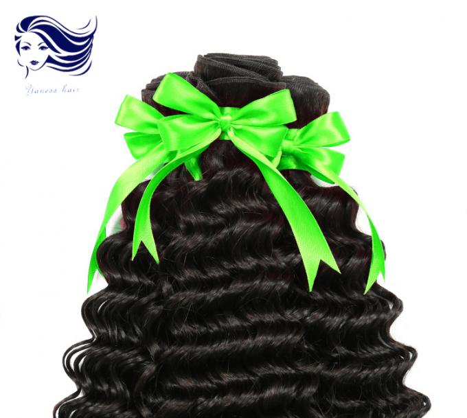 Prolongements indiens de cheveux de Vierge noire naturelle pour le double Wefted de cheveux fins
