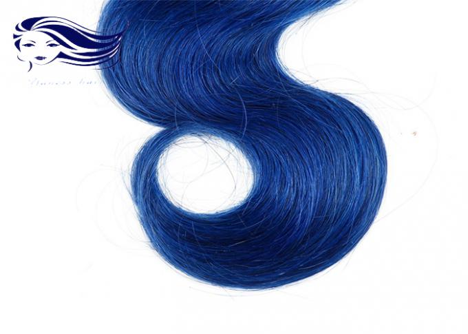 Paquets bleus d'armure de cheveux de Péruviens des cheveux 100 de couleur d'Ombre de vague de corps